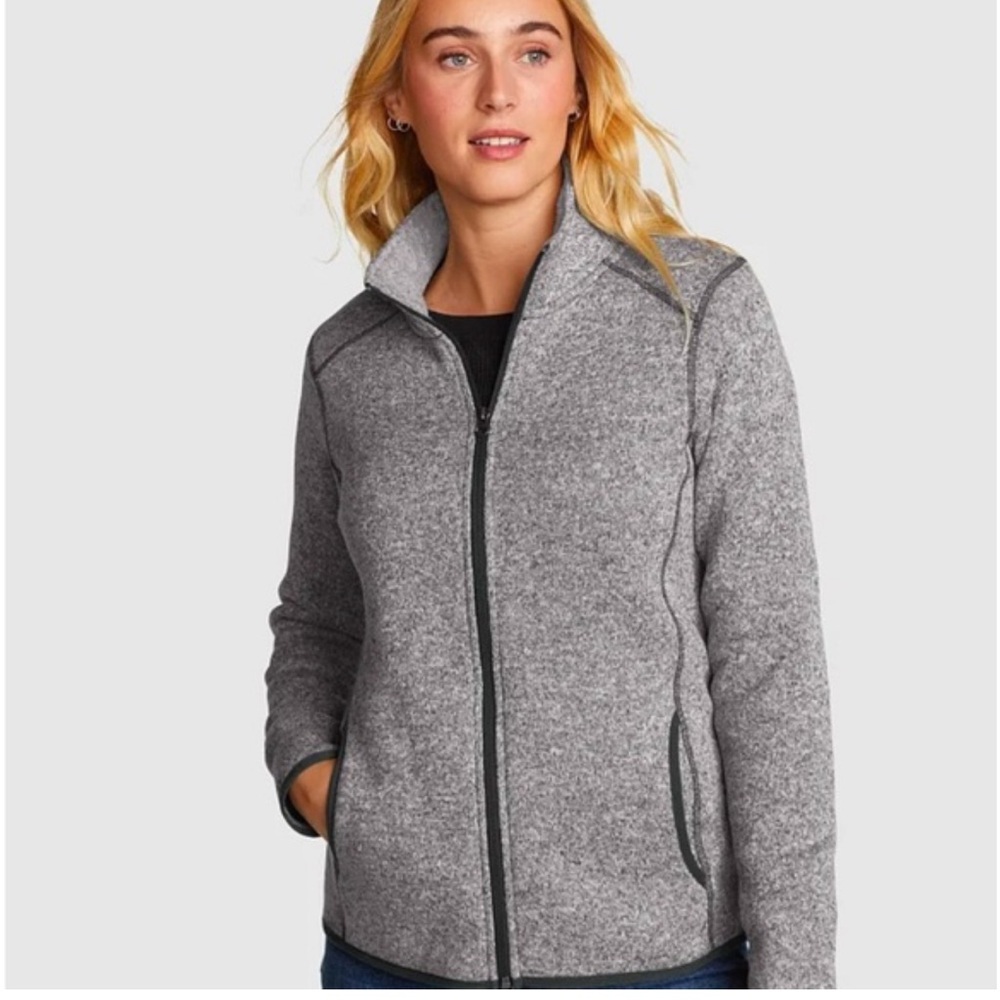 Eddie Bauer Women's SZ 2XL Gray Radiator 2.0 Fleece Full-Zip Mock Jacket Hiking